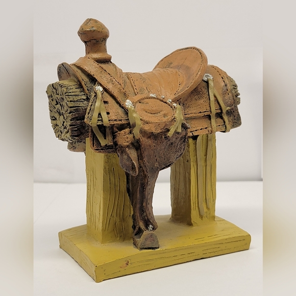 Southwestern Reflections Collection Mini Resin Cowboy Horse Saddle Figurine - Picture 4 of 7